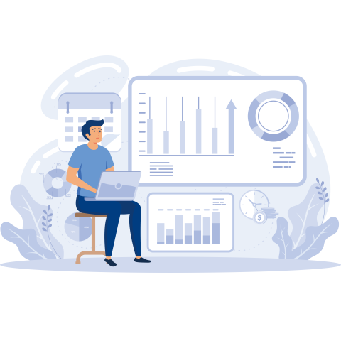 Utilisateur analysant des tableaux de bord